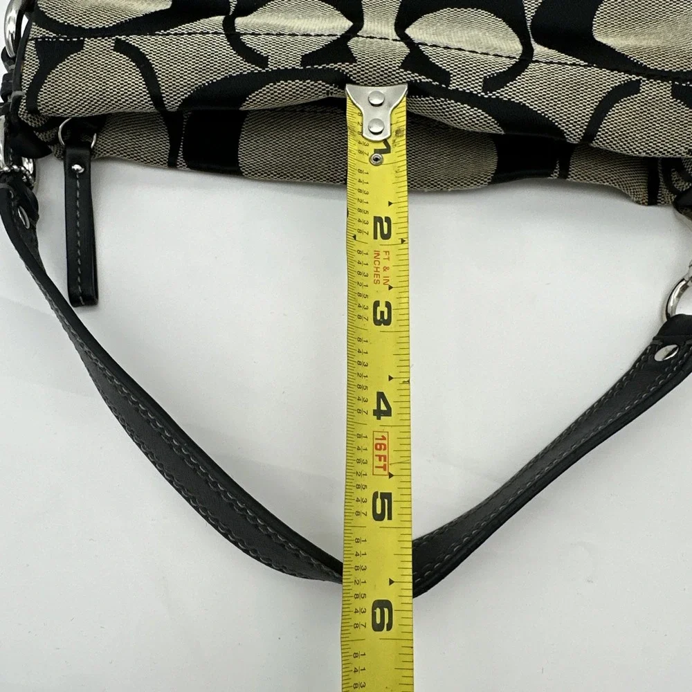 Y2K Coach Mini Carly Black Signature Jacquard Leather Demi Shoulder Bag Read